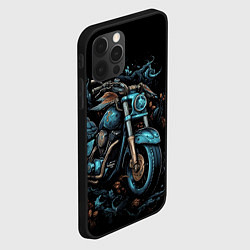 Чехол для iPhone 12 Pro Ретро абстрактный мотоцикл, цвет: 3D-черный — фото 2