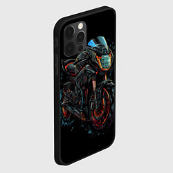 Чехол для iPhone 12 Pro Мотоцикл будущего в стиле киберпанк, цвет: 3D-черный — фото 2
