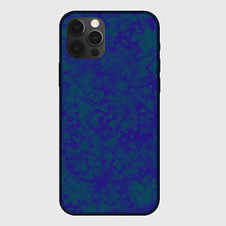 Чехол для iPhone 12 Pro Камуфляж синий с зелеными пятнами, цвет: 3D-черный