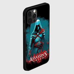 Чехол для iPhone 12 Pro Assassins creed синий дым, цвет: 3D-черный — фото 2
