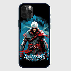 Чехол для iPhone 12 Pro Assassins creed холодный фон, цвет: 3D-черный