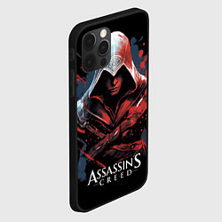 Чехол для iPhone 12 Pro Assassins creed красная краска, цвет: 3D-черный — фото 2