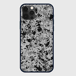 Чехол для iPhone 12 Pro Чёрно-серый абстракция пятна, цвет: 3D-черный