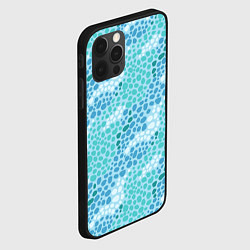 Чехол для iPhone 12 Pro Океанские волны из синих и бирюзовых камней, цвет: 3D-черный — фото 2