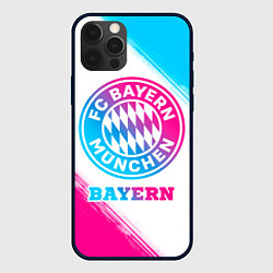 Чехол для iPhone 12 Pro Bayern neon gradient style, цвет: 3D-черный