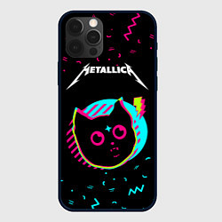 Чехол для iPhone 12 Pro Metallica - rock star cat, цвет: 3D-черный