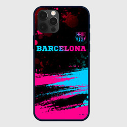 Чехол iPhone 12 Pro Barcelona - neon gradient посередине