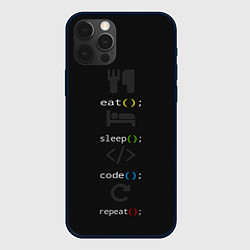 Чехол для iPhone 12 Pro Будни программиста, цвет: 3D-черный