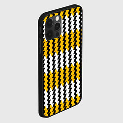 Чехол для iPhone 12 Pro Вертикальные жёлто-белые полосы, цвет: 3D-черный — фото 2