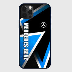 Чехол для iPhone 12 Pro Mercedes - blue metal, цвет: 3D-черный