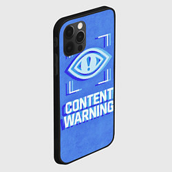 Чехол для iPhone 12 Pro Content Warning blue, цвет: 3D-черный — фото 2