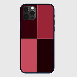 Чехол для iPhone 12 Pro Тёмный розовый 4 цвета, цвет: 3D-черный