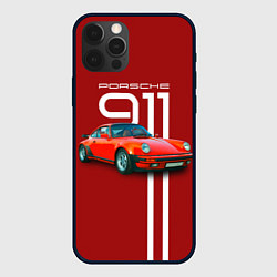 Чехол для iPhone 12 Pro Порше спортивный немецкий автомобиль, цвет: 3D-черный