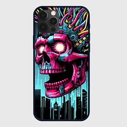 Чехол для iPhone 12 Pro Cyber skull - ai art fantasy, цвет: 3D-черный