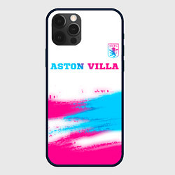 Чехол iPhone 12 Pro Aston Villa neon gradient style посередине