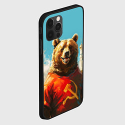 Чехол для iPhone 12 Pro Медведь с гербом СССР, цвет: 3D-черный — фото 2