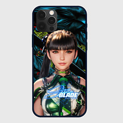 Чехол для iPhone 12 Pro Stellar Blade Eve green texture, цвет: 3D-черный