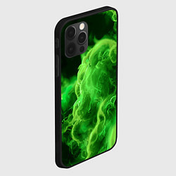 Чехол для iPhone 12 Pro Зелёный густой дым - inferno green, цвет: 3D-черный — фото 2