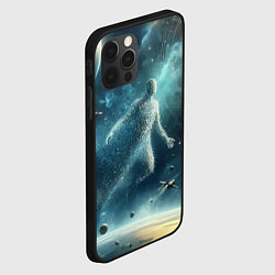 Чехол для iPhone 12 Pro Человек и космос - нейросеть, цвет: 3D-черный — фото 2