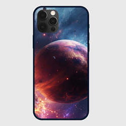 Чехол для iPhone 12 Pro Космос и планета, цвет: 3D-черный