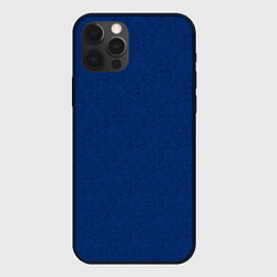 Чехол для iPhone 12 Pro Классический синий однотонный текстурированный, цвет: 3D-черный