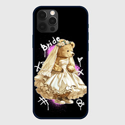 Чехол для iPhone 12 Pro Невеста - медведь, цвет: 3D-черный