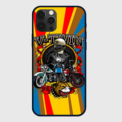 Чехол для iPhone 12 Pro V-twin, цвет: 3D-черный