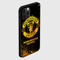 Чехол для iPhone 12 Pro Manchester United - gold gradient, цвет: 3D-черный — фото 2