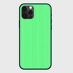Чехол для iPhone 12 Pro Райский зелёный полосатый, цвет: 3D-черный