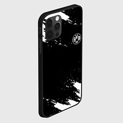 Чехол для iPhone 12 Pro Borussia краски чёрно белый, цвет: 3D-черный — фото 2