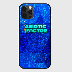 Чехол для iPhone 12 Pro Abiotic Factor logo blue neon, цвет: 3D-черный