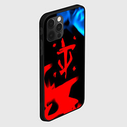 Чехол для iPhone 12 Pro Doom logo битва огней, цвет: 3D-черный — фото 2