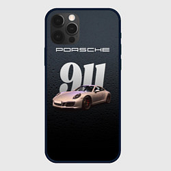 Чехол для iPhone 12 Pro Спортивный автомобиль Porsche 911, цвет: 3D-черный