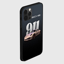 Чехол для iPhone 12 Pro Спортивный автомобиль Porsche 911, цвет: 3D-черный — фото 2