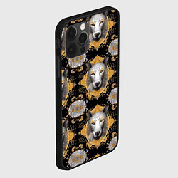 Чехол для iPhone 12 Pro Паттерн класса люкс волки, цвет: 3D-черный — фото 2