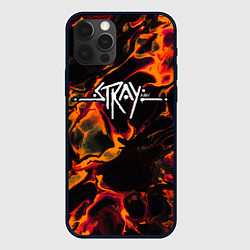 Чехол для iPhone 12 Pro Stray red lava, цвет: 3D-черный