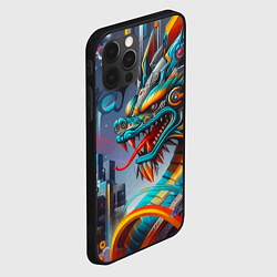Чехол для iPhone 12 Pro Фантастическая композиция с драконом - нейросеть, цвет: 3D-черный — фото 2