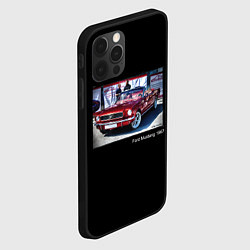 Чехол для iPhone 12 Pro Ford Mustang кабриолет модель 1967 года, цвет: 3D-черный — фото 2