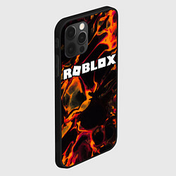 Чехол для iPhone 12 Pro Roblox red lava, цвет: 3D-черный — фото 2