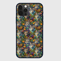 Чехол для iPhone 12 Pro Волчий паттерн, цвет: 3D-черный