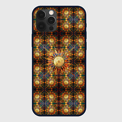 Чехол для iPhone 12 Pro Славянская солнечная абстракция, цвет: 3D-черный