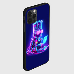 Чехол для iPhone 12 Pro Барт Симпсон сидит в лэптопе - нейросеть, цвет: 3D-черный — фото 2