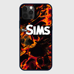 Чехол для iPhone 12 Pro The Sims red lava, цвет: 3D-черный