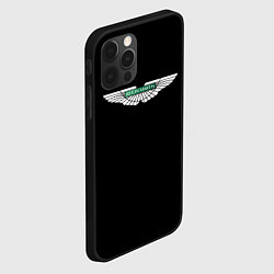 Чехол для iPhone 12 Pro Aston Martin logo, цвет: 3D-черный — фото 2