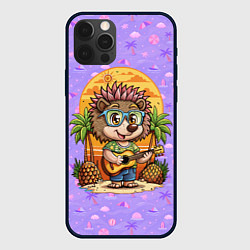 Чехол для iPhone 12 Pro Ежик играет на гитаре жаркое лето, цвет: 3D-черный