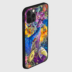 Чехол для iPhone 12 Pro Абстрактный растительный паттерн - нейросеть, цвет: 3D-черный — фото 2