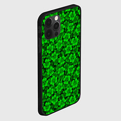 Чехол для iPhone 12 Pro Клеверный узор паттерновый, цвет: 3D-черный — фото 2