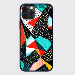 Чехол для iPhone 12 Pro Abstract patchwork - ai art, цвет: 3D-черный