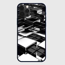 Чехол для iPhone 12 Pro Хромированная абстракция, цвет: 3D-черный