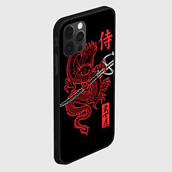 Чехол для iPhone 12 Pro Дракон с катаной - кодекс самурая, цвет: 3D-черный — фото 2
